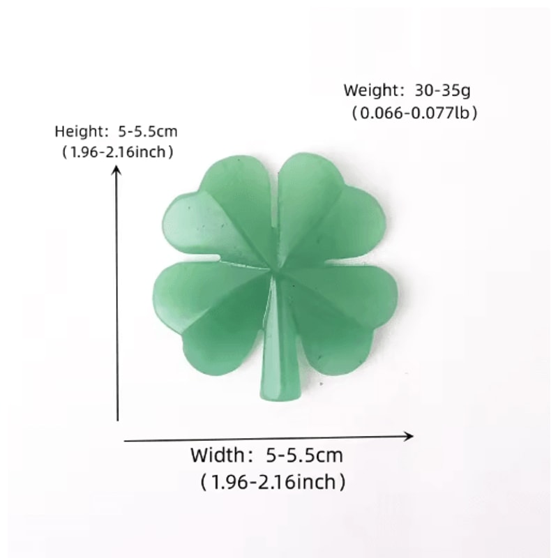 Aventurine Four Leaf Clover Figurine Lucky Gemstone Tabletop Decor 5
