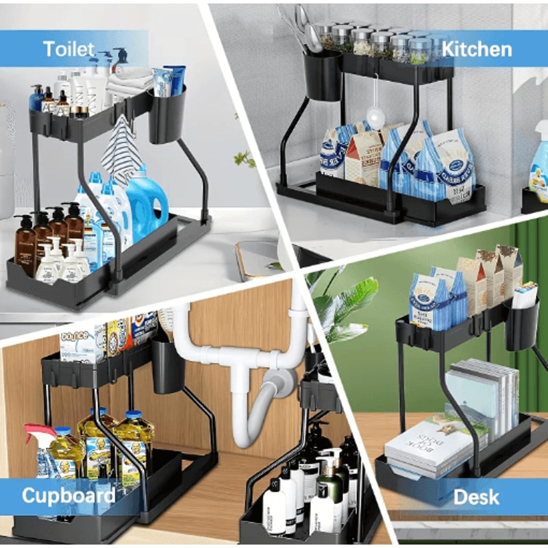 2Tier PullOut Under Sink Organizer SpaceSaving Cabinet Storage Drawer 10