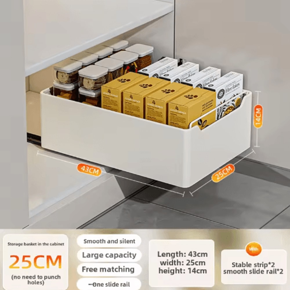 PullOut Kitchen Organizer Rack Sliding Drawer Spice Cabinet Storage Tray 9