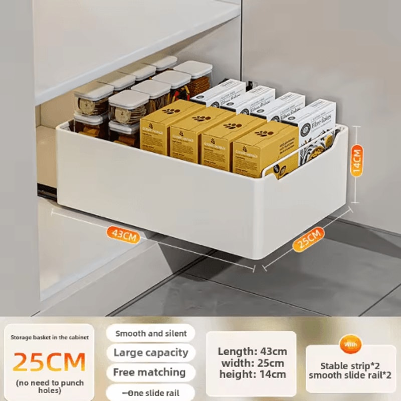 PullOut Kitchen Organizer Rack Sliding Drawer Spice Cabinet Storage Tray 9