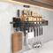 NoDrill Metal Kitchen Shelf Large Capacity WallMounted Utensil Rack 4