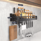 NoDrill Metal Kitchen Shelf Large Capacity WallMounted Utensil Rack 4