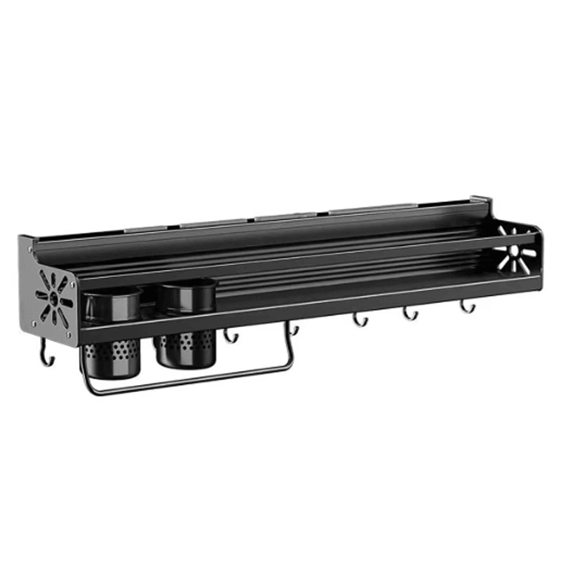 NoDrill Metal Kitchen Shelf Large Capacity WallMounted Utensil Rack 12
