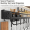 NoDrill Metal Kitchen Shelf Large Capacity WallMounted Utensil Rack 0