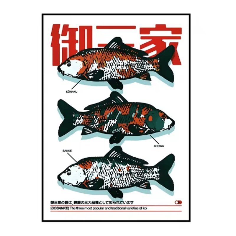 Japanese Koi Bonsai Canvas Print Retro Botanical Wall Art Decor 11