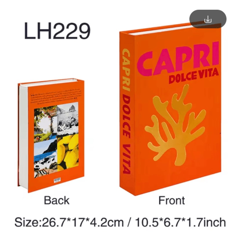 Amalfi Travel Decorative Book Box Stylish Coffee Table Storage Decor 10