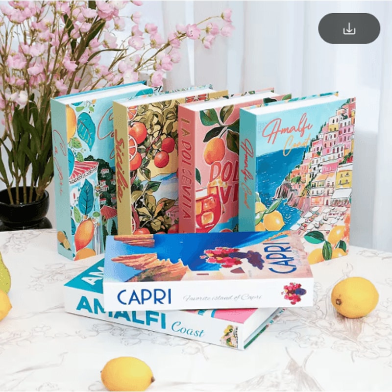 Amalfi Travel Decorative Book Box Stylish Coffee Table Storage Decor 0