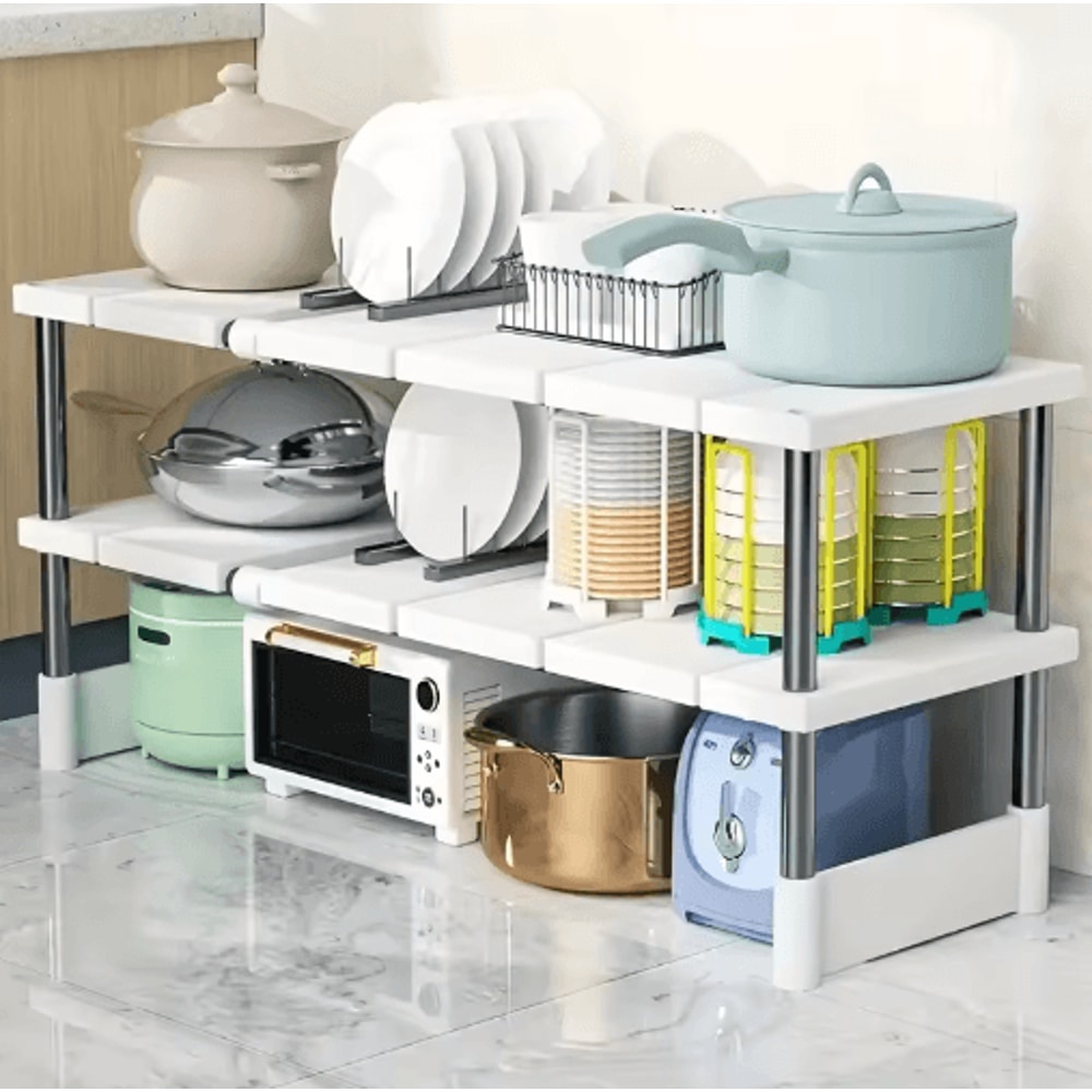 Adjustable Under Sink Storage Rack Expandable MultiLayer Kitchen Organizer 6