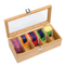 Bamboo Tea Bag Storage Box 5Compartment Organizer For Tea Spices 0