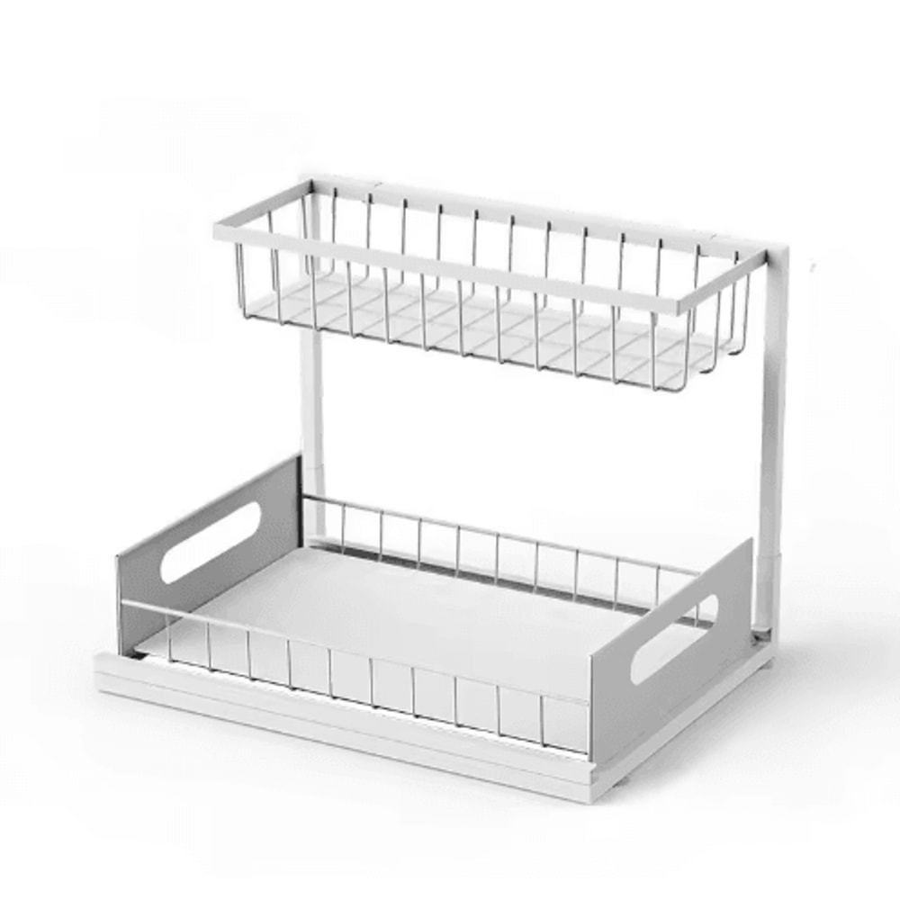 2Tier Sliding Under Sink Organizer Rustproof PullOut Cabinet Storage Rack 2