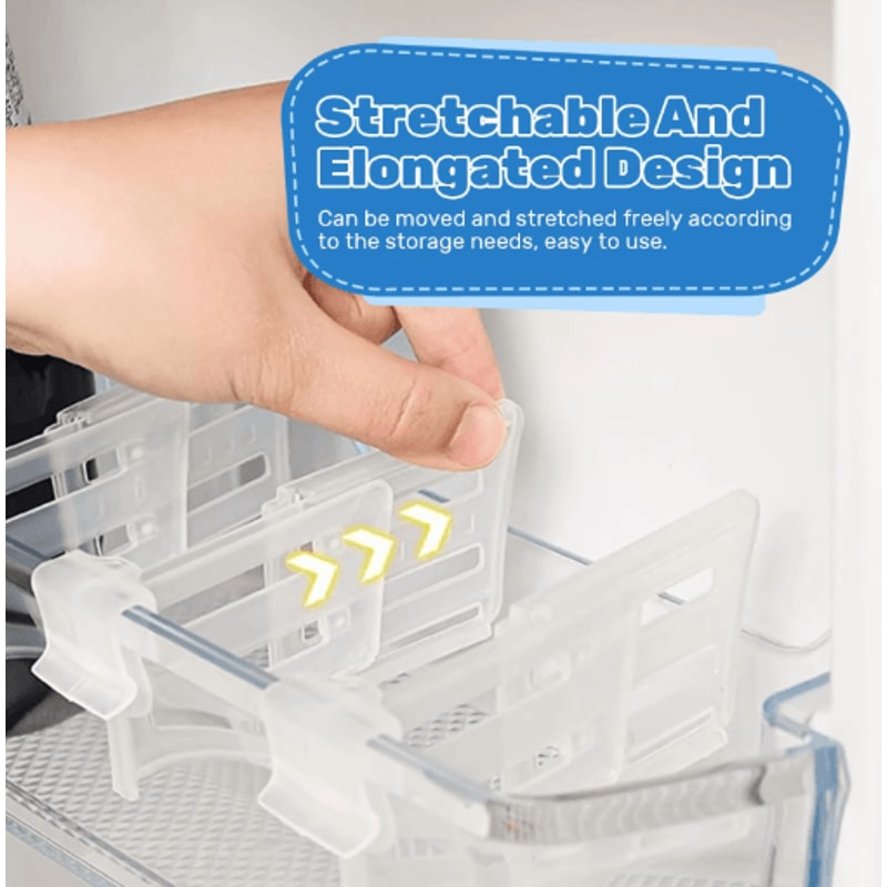 Adjustable Refrigerator Divider Clips Expandable Fridge Shelf Organizer 48pcs 5