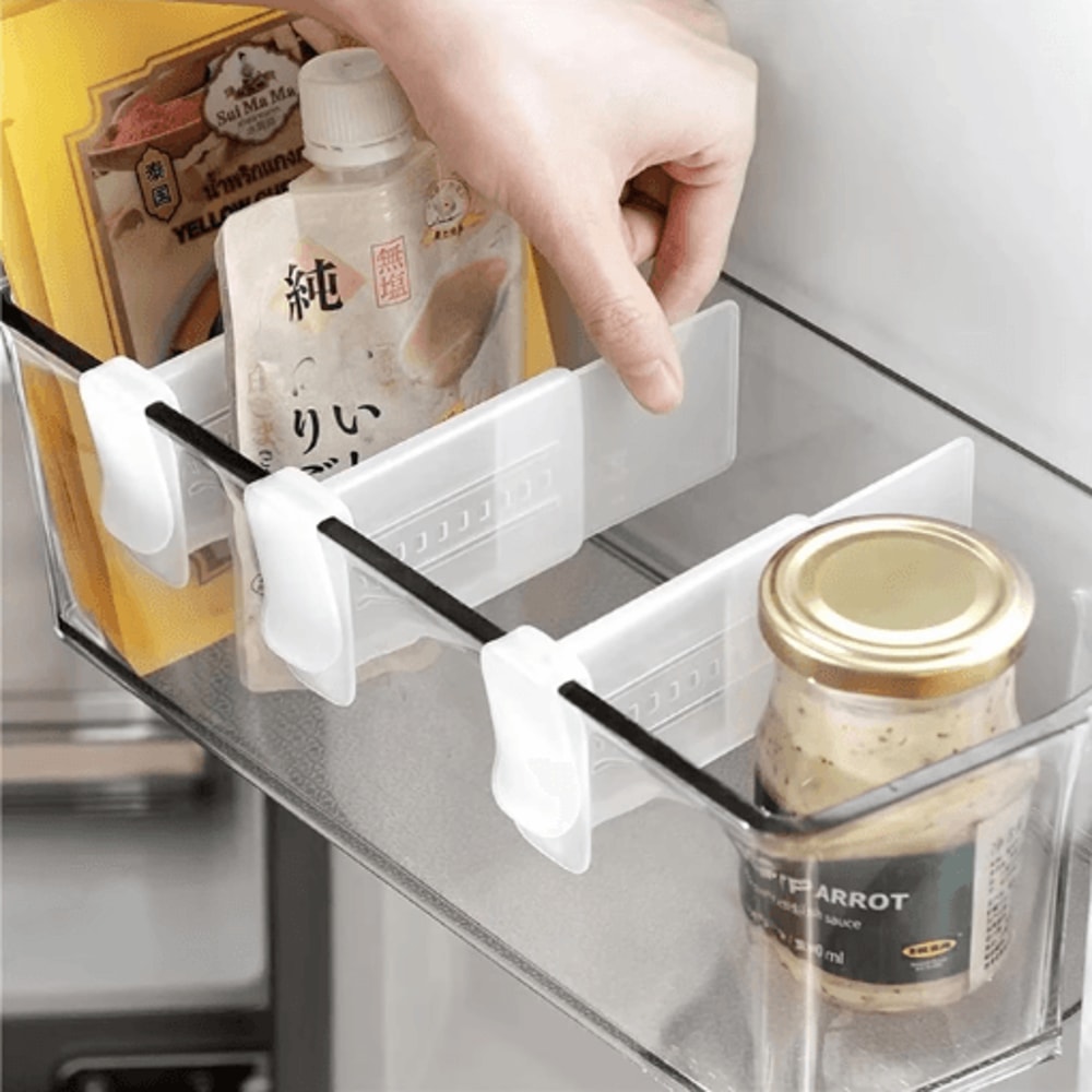 Adjustable Refrigerator Divider Clips Expandable Fridge Shelf Organizer 48pcs 0