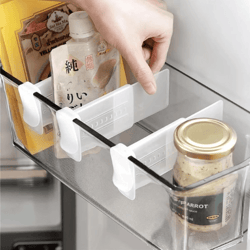 adjustable refrigerator divider clips – expandable fridge shelf organizer (4/8pcs)