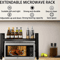 Expandable Microwave Shelf Rack Adjustable Kitchen Organizer With 6 Hooks 7