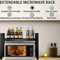 Expandable Microwave Shelf Rack Adjustable Kitchen Organizer With 6 Hooks 7