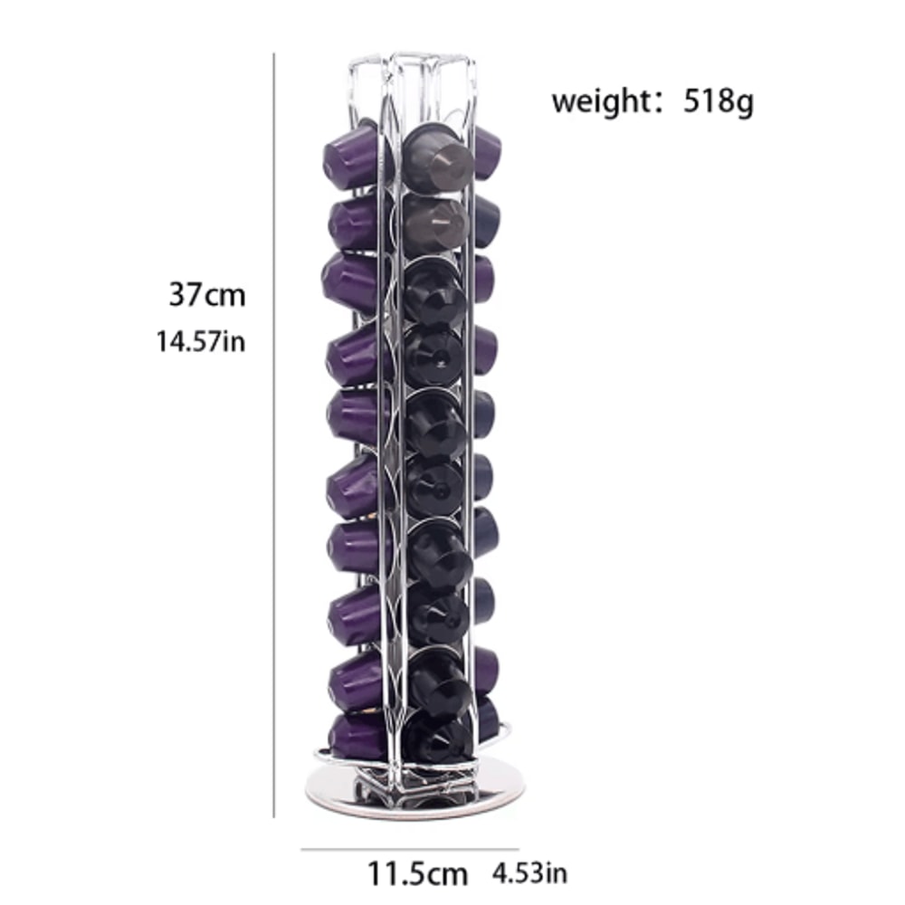 360 Rotating Coffee Capsule Holder 40Pod Storage Rack Stand 5