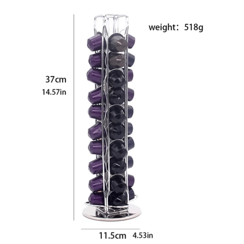 360 Rotating Coffee Capsule Holder 40Pod Storage Rack Stand 5