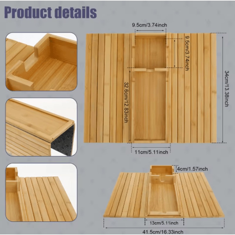 Folding Sofa Arm Tray Table Sturdy Couch Armrest Organizer 4