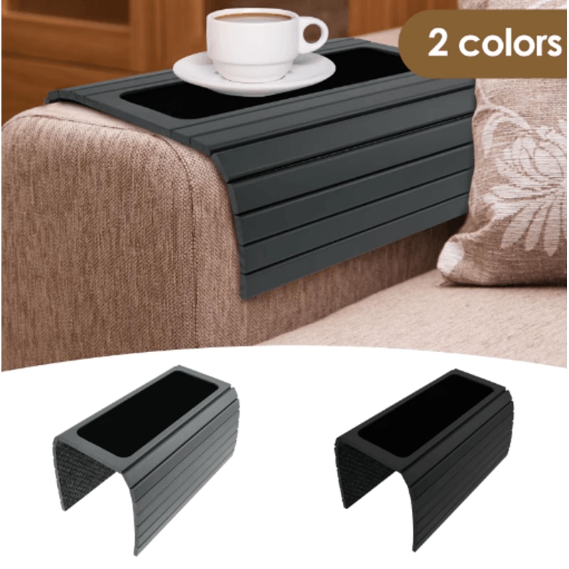 Folding Sofa Arm Tray Table Sturdy Couch Armrest Organizer 14