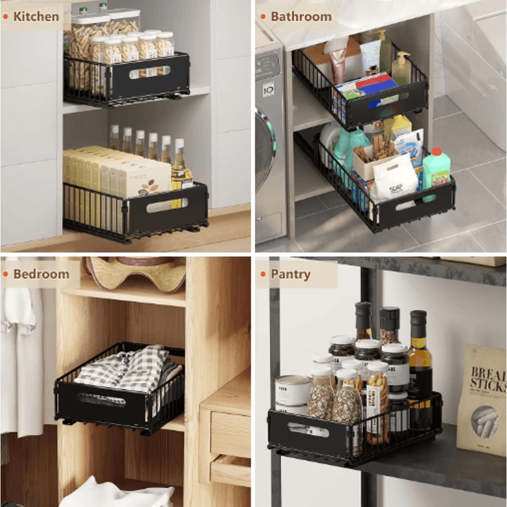 URluna PullOut Spice Rack Drawer Sliding Cabinet Kitchen Organizer 7