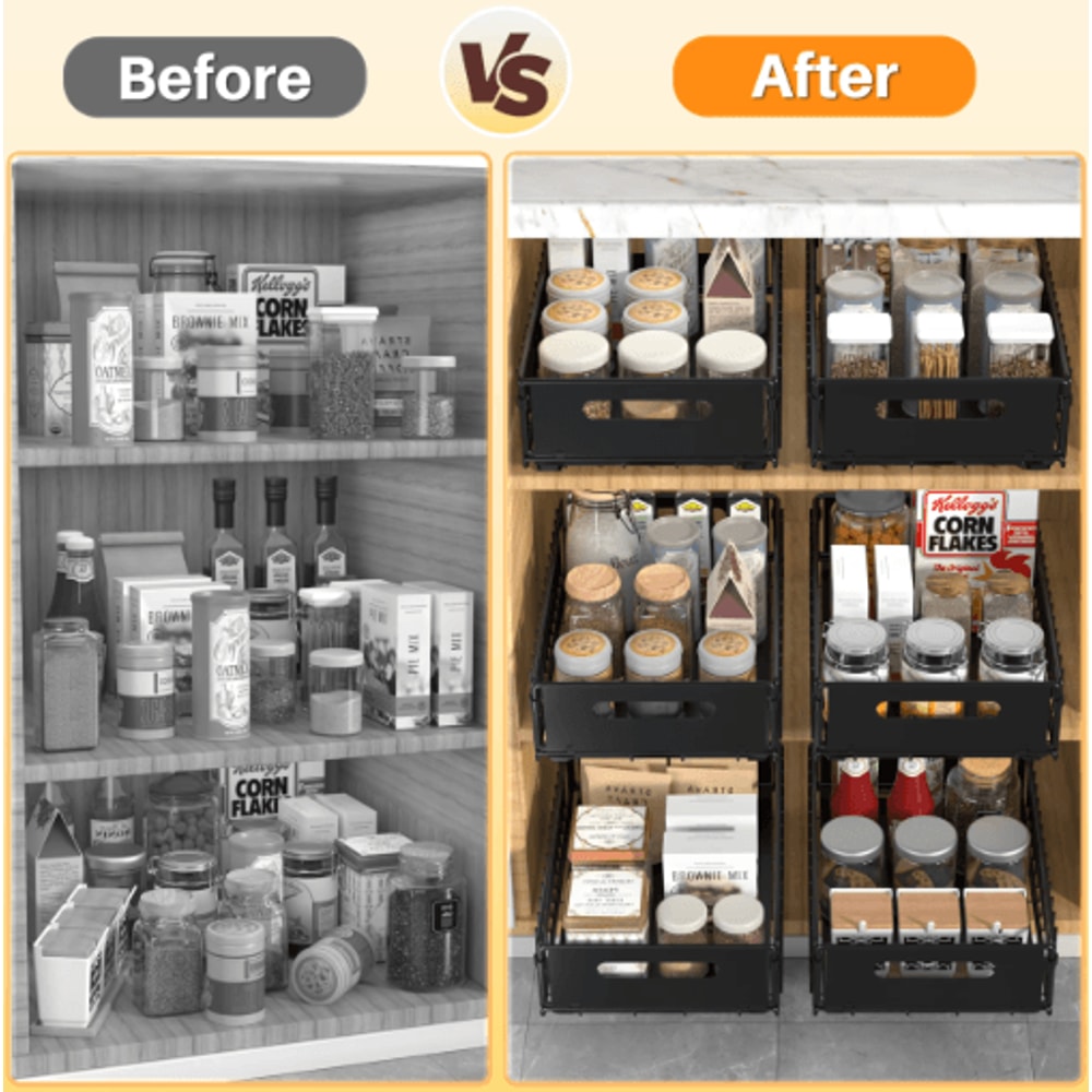 URluna PullOut Spice Rack Drawer Sliding Cabinet Kitchen Organizer 8