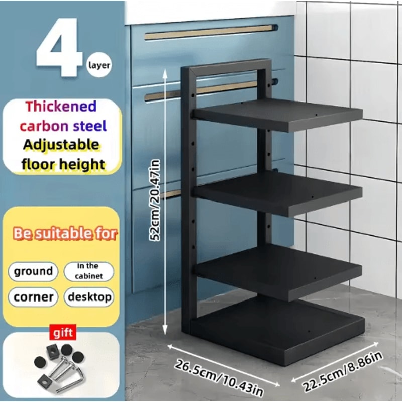 Adjustable Stainless Steel Pot Rack Organizer MultiLayer Cookware Storage 1