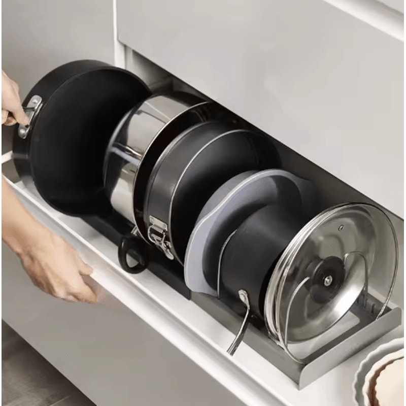 Expandable Stainless Steel Kitchen Rack MultiUse Pot Lid Dish Organizer 1
