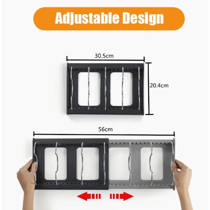 Expandable Stainless Steel Kitchen Rack MultiUse Pot Lid Dish Organizer 5