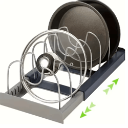expandable stainless steel kitchen rack – multi-use pot lid & dish organizer