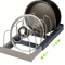 Expandable Stainless Steel Kitchen Rack MultiUse Pot Lid Dish Organizer 0