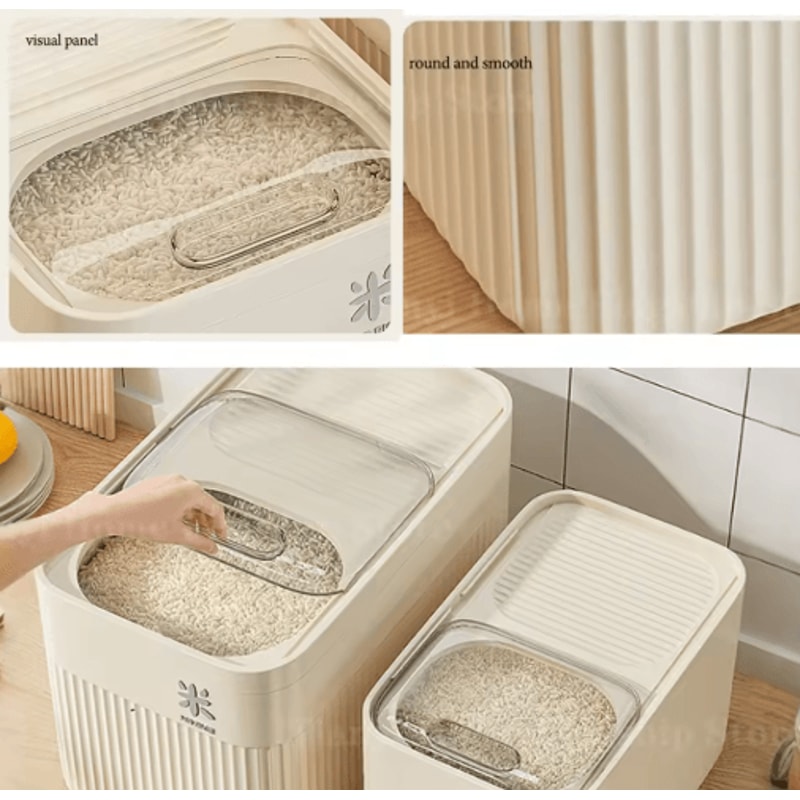 Airtight Rice Storage Container MoistureProof Grain Bin 51015KG 4