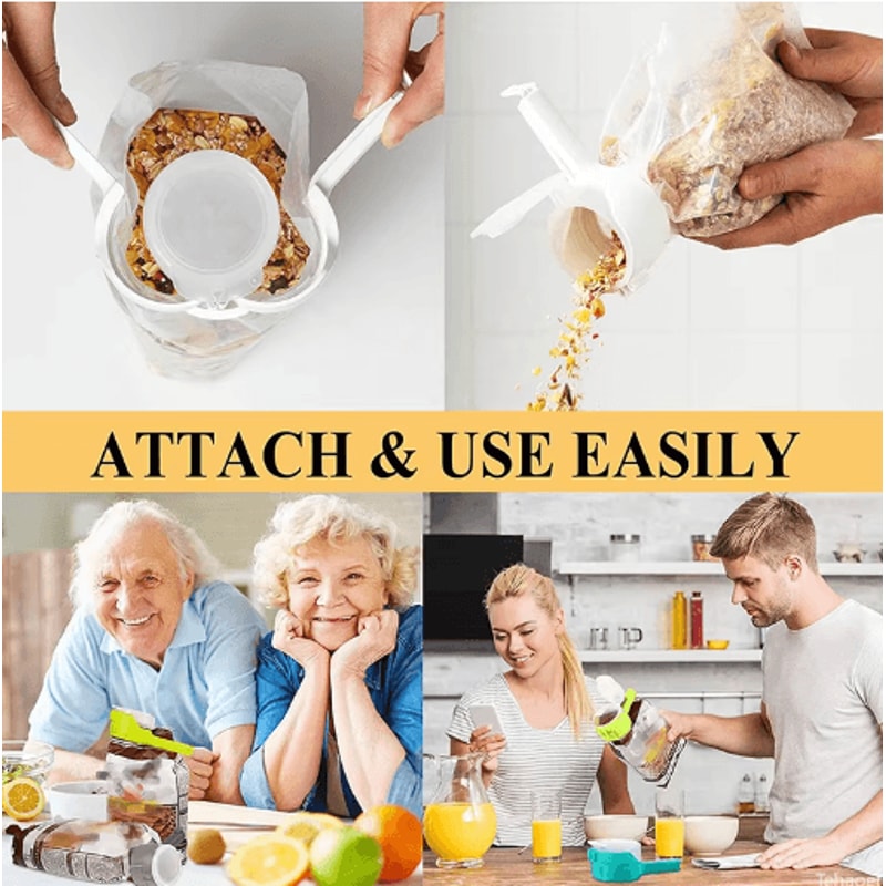 Snack Sealing Clip With Pour Spout Reusable Food Storage Bag Sealer 26