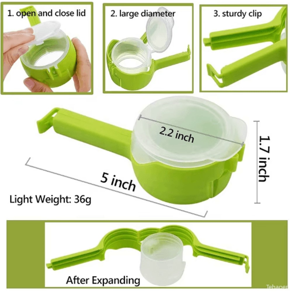 Snack Sealing Clip With Pour Spout Reusable Food Storage Bag Sealer 28