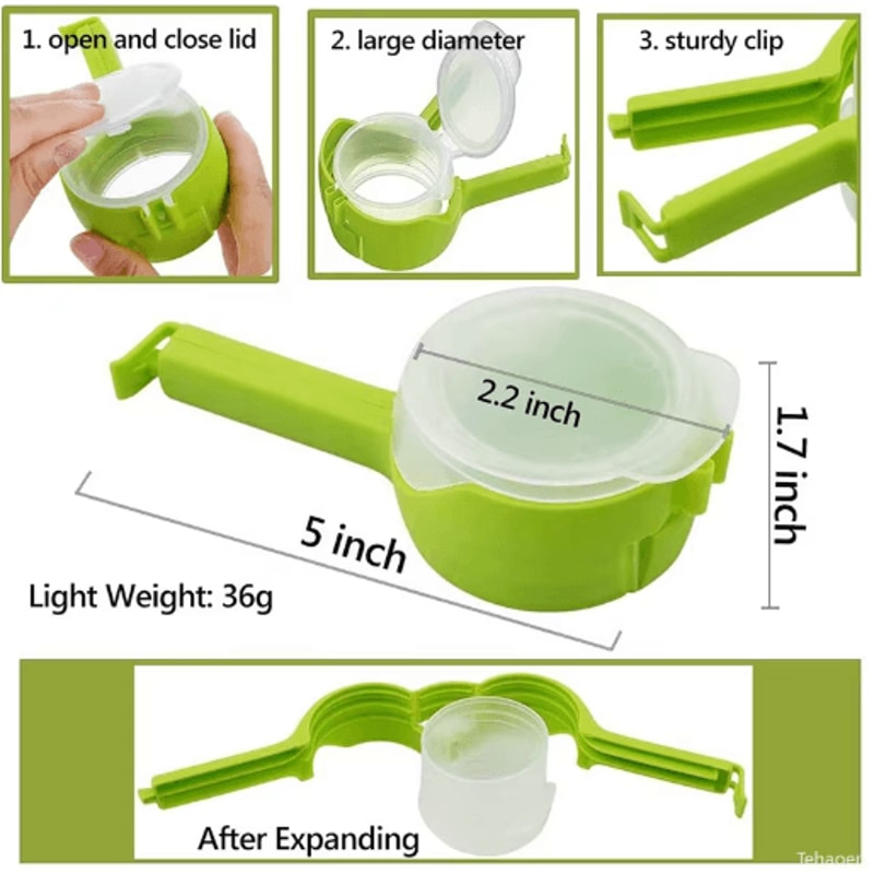Snack Sealing Clip With Pour Spout Reusable Food Storage Bag Sealer 28