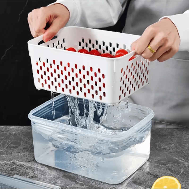 Fridge Storage Containers With Strainer Fresh Produce Saver Organizer Set 5