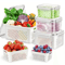 Fridge Storage Containers With Strainer Fresh Produce Saver Organizer Set 6