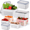 Fridge Storage Containers With Strainer Fresh Produce Saver Organizer Set 7