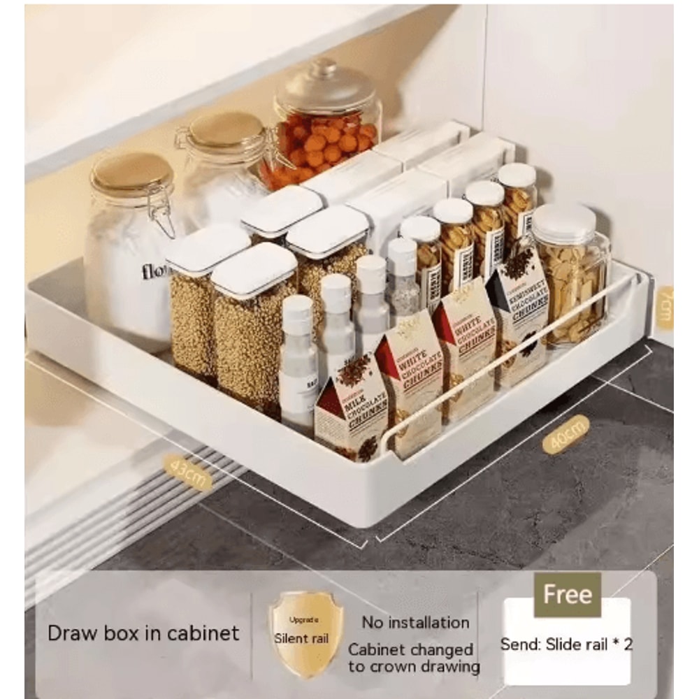 Metal PullOut Spice Rack Drawer Sliding Kitchen Cabinet Organizer 2