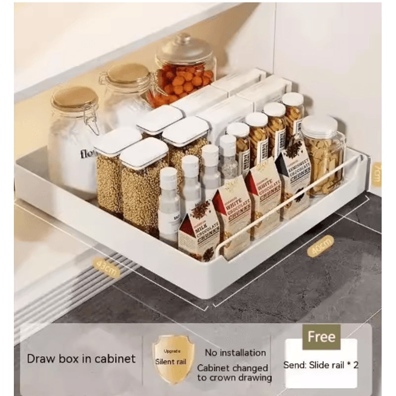 Metal PullOut Spice Rack Drawer Sliding Kitchen Cabinet Organizer 2