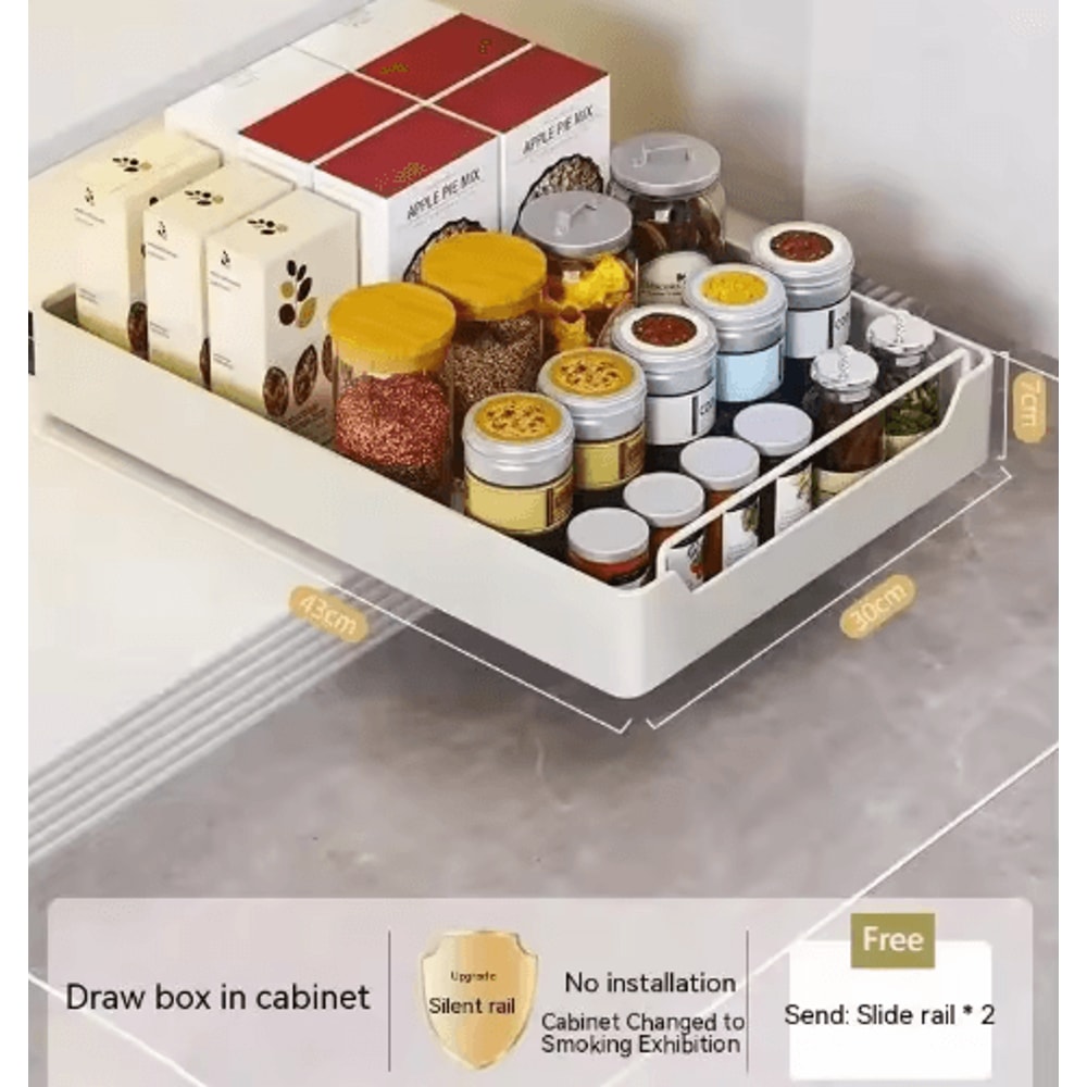 Metal PullOut Spice Rack Drawer Sliding Kitchen Cabinet Organizer 5
