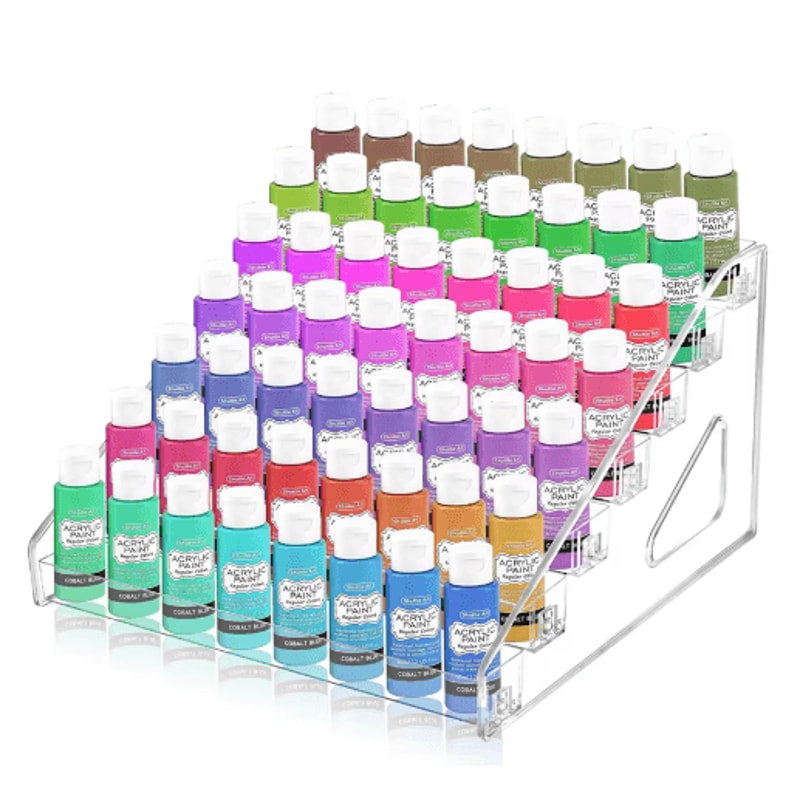 7Layer Mini Paint Storage Rack Transparent Craft Acrylic Organizer 2