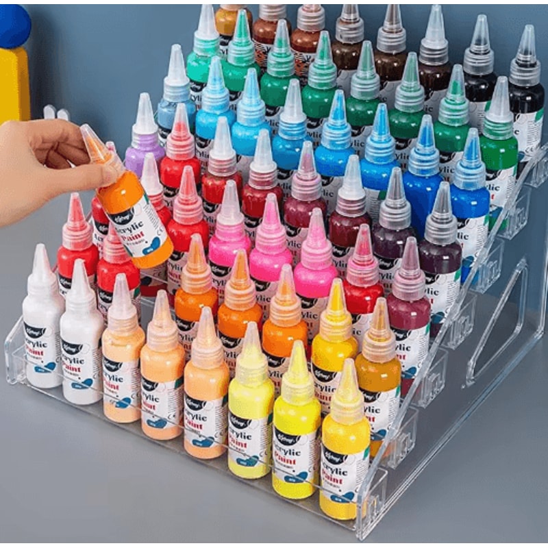 7Layer Mini Paint Storage Rack Transparent Craft Acrylic Organizer 0
