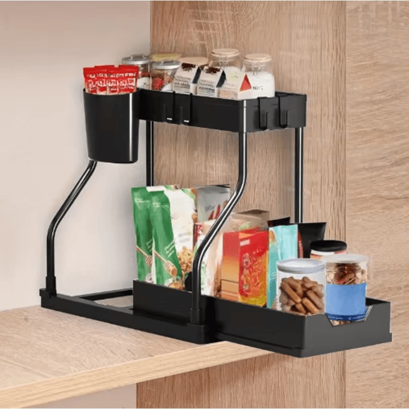 MultiLayer PullOut Storage Rack Sliding Kitchen Bathroom Organizer 4