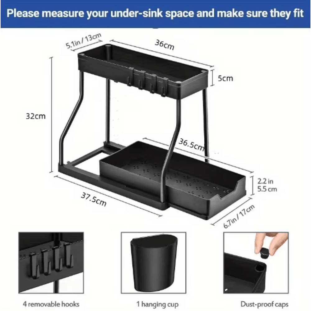 MultiLayer PullOut Storage Rack Sliding Kitchen Bathroom Organizer 5