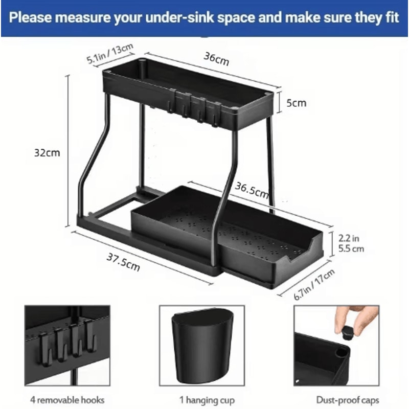 MultiLayer PullOut Storage Rack Sliding Kitchen Bathroom Organizer 5