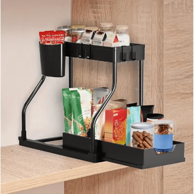 MultiLayer PullOut Storage Rack Sliding Kitchen Bathroom Organizer 7