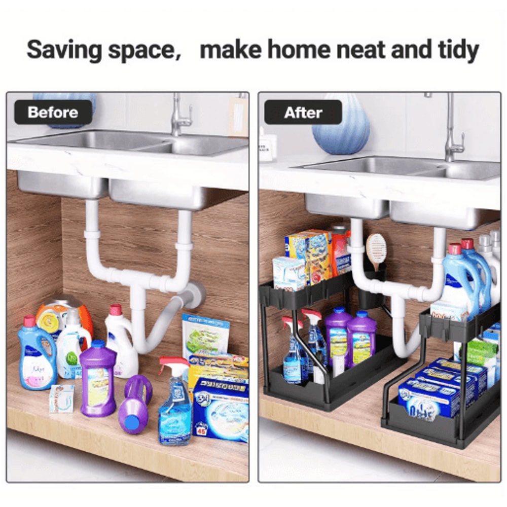 MultiLayer PullOut Storage Rack Sliding Kitchen Bathroom Organizer 0