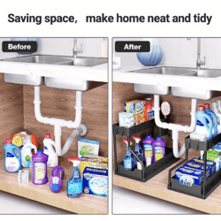 multi-layer pull-out storage rack – sliding kitchen & bathroom organizer