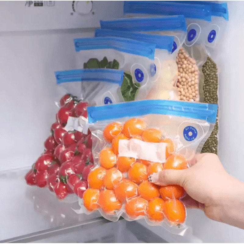 Reusable Vacuum Sealing Food Bags Air Valve FreshKeeping Storage Set 8