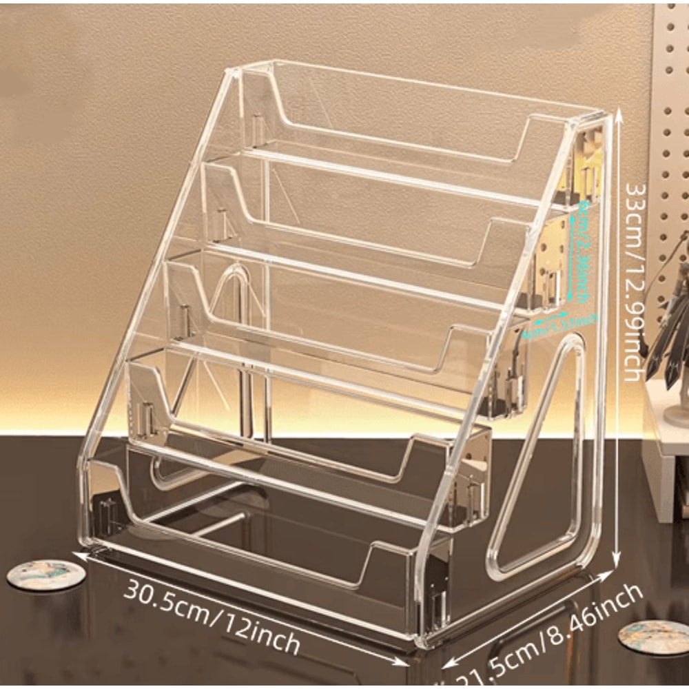 Transparent Greeting Card Display Rack Desktop Organizer For Cards Gifts 1